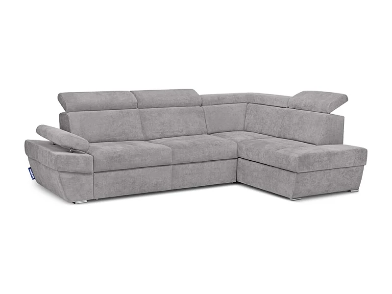 Canapé d'angle droit avec fonction de couchage - convertible - RATLO - Gris clair