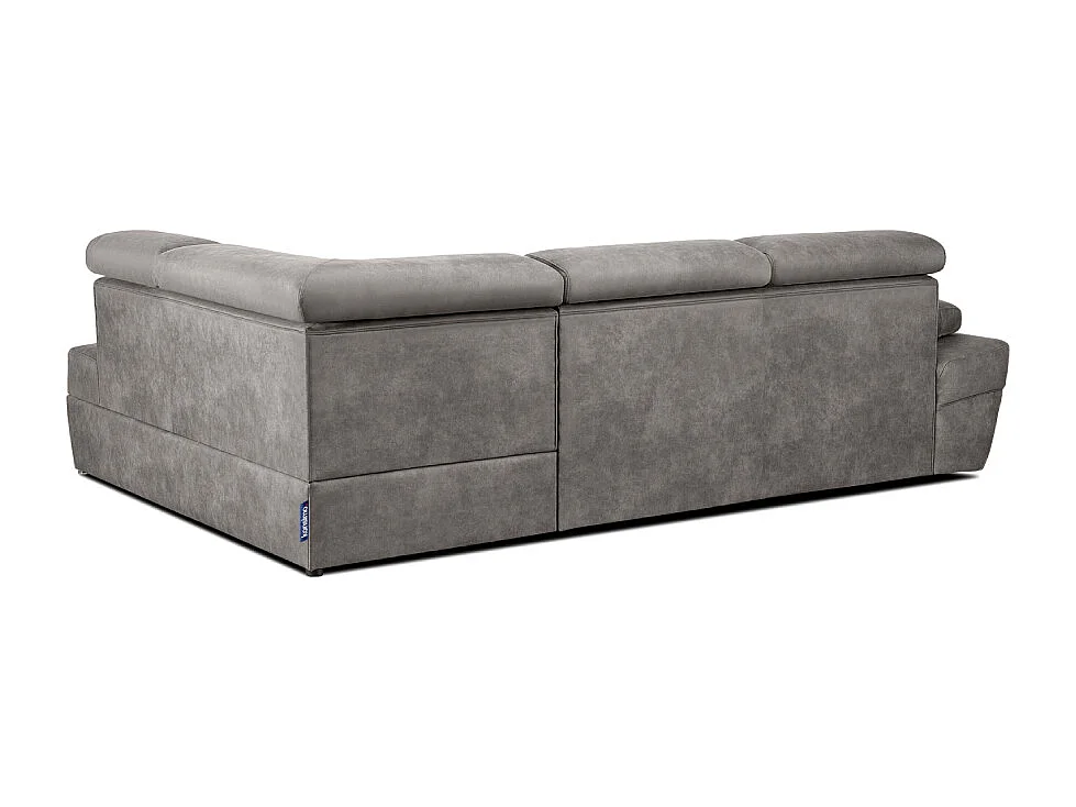 Ecksofa rechts mit Schlaffunktion - RATLO - Silbergrau