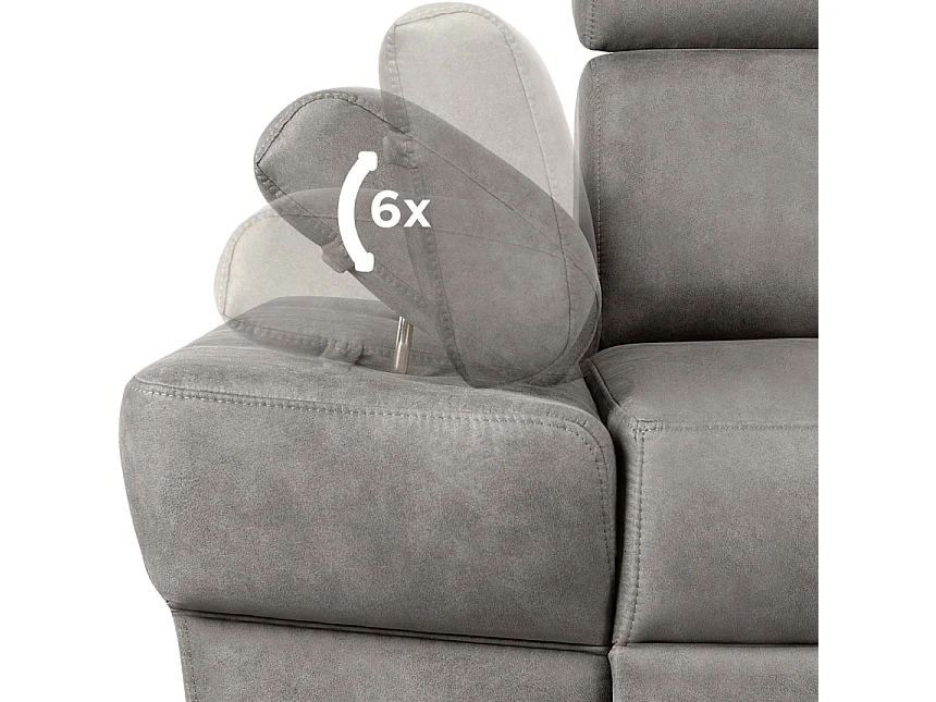 Ecksofa rechts mit Schlaffunktion - RATLO - Silbergrau