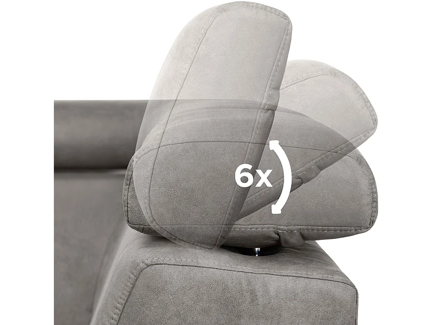 Ecksofa rechts mit Schlaffunktion - RATLO - Silbergrau