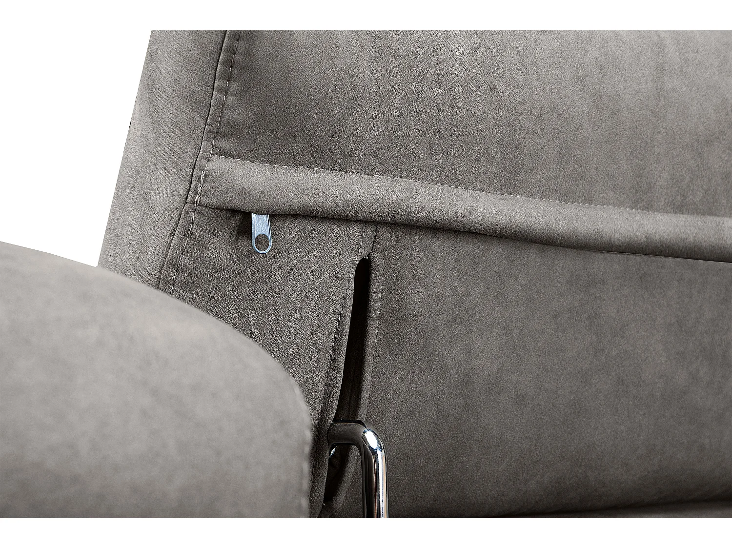 Ecksofa rechts mit Schlaffunktion - RATLO - Silbergrau