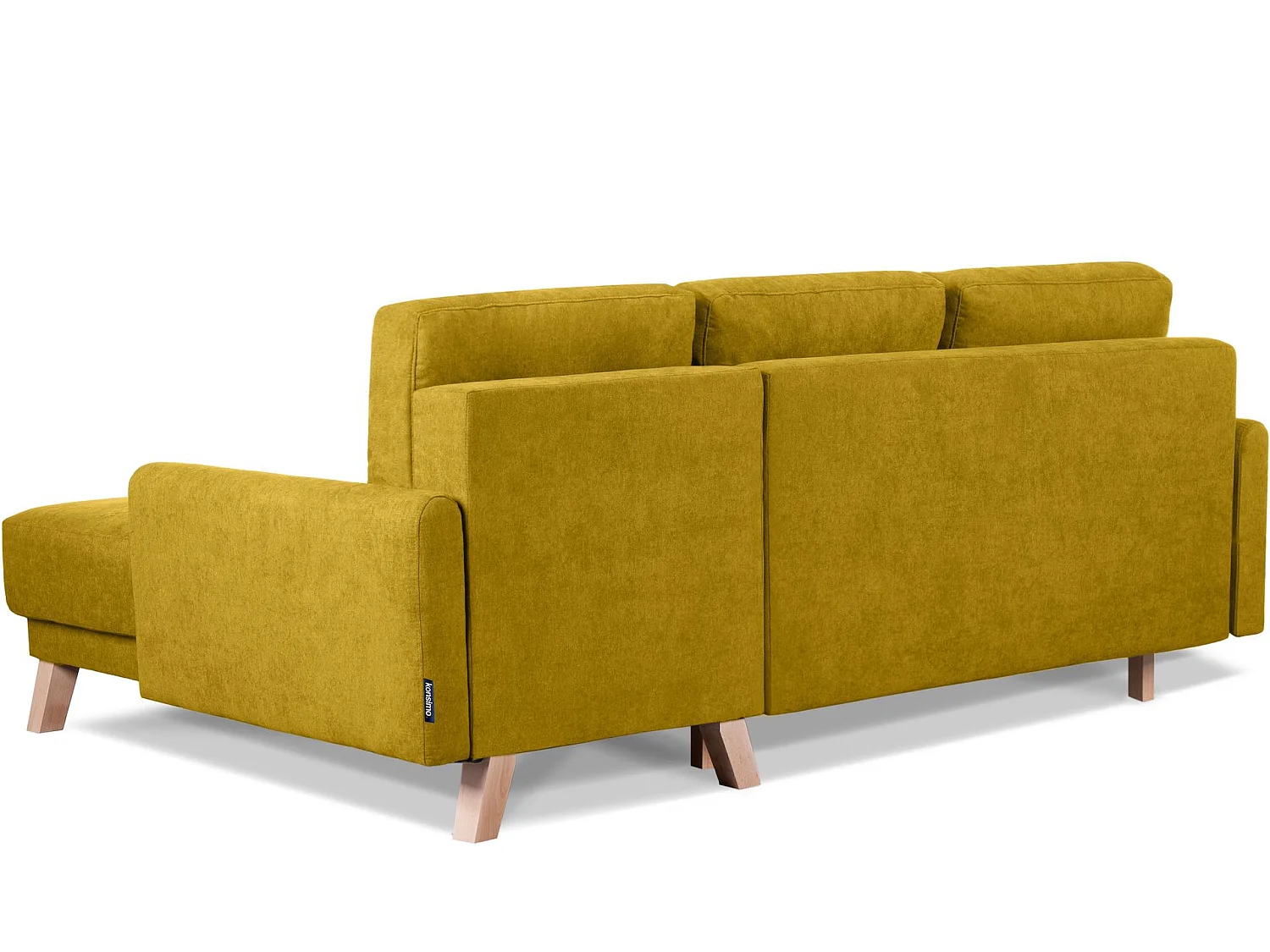 Ecksofa rechts mit ausziehbarer Schlaf- und Liegefläche - Gelb - VISNA