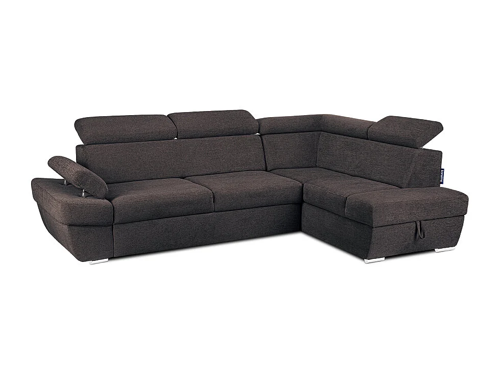 Ecksofa rechts mit Schlaffunktion - RATLO - Marineblau