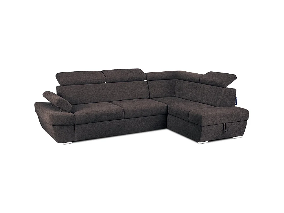 Canapé d'angle droit avec fonction de couchage - convertible - RATLO - Bleu marine