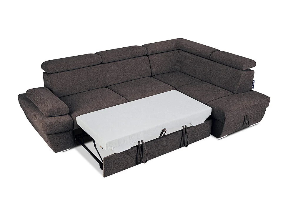 Ecksofa rechts mit Schlaffunktion - RATLO - Marineblau