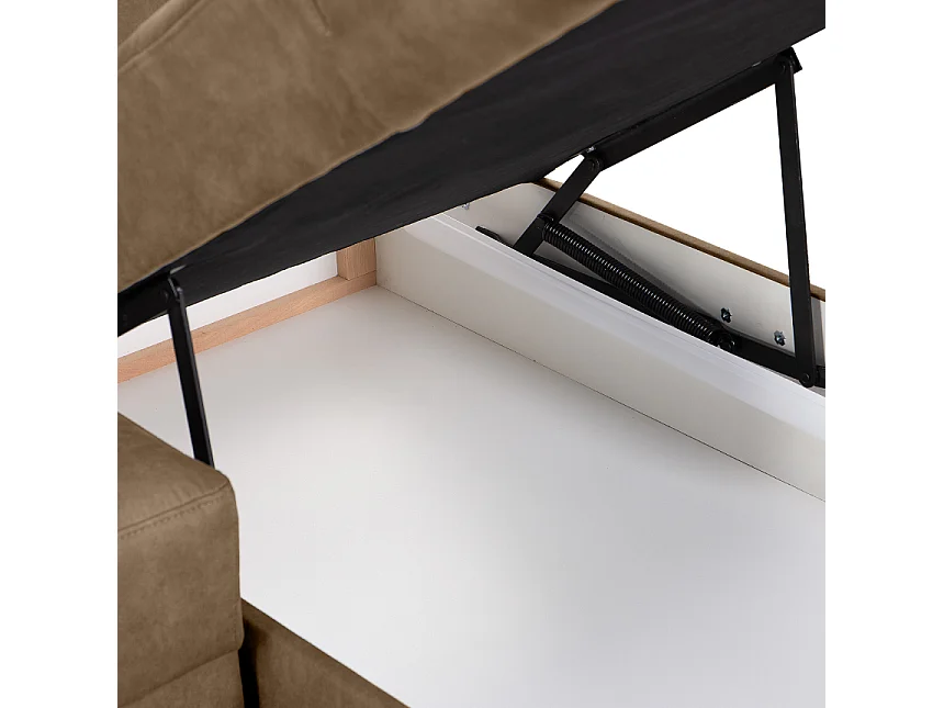 Canapé d'angle gauche avec fonction de couchage - convertible - RATLO - Brun café