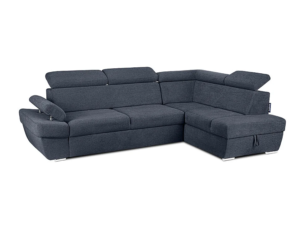 Ecksofa rechts mit Schlaffunktion - RATLO - Dunkelblau