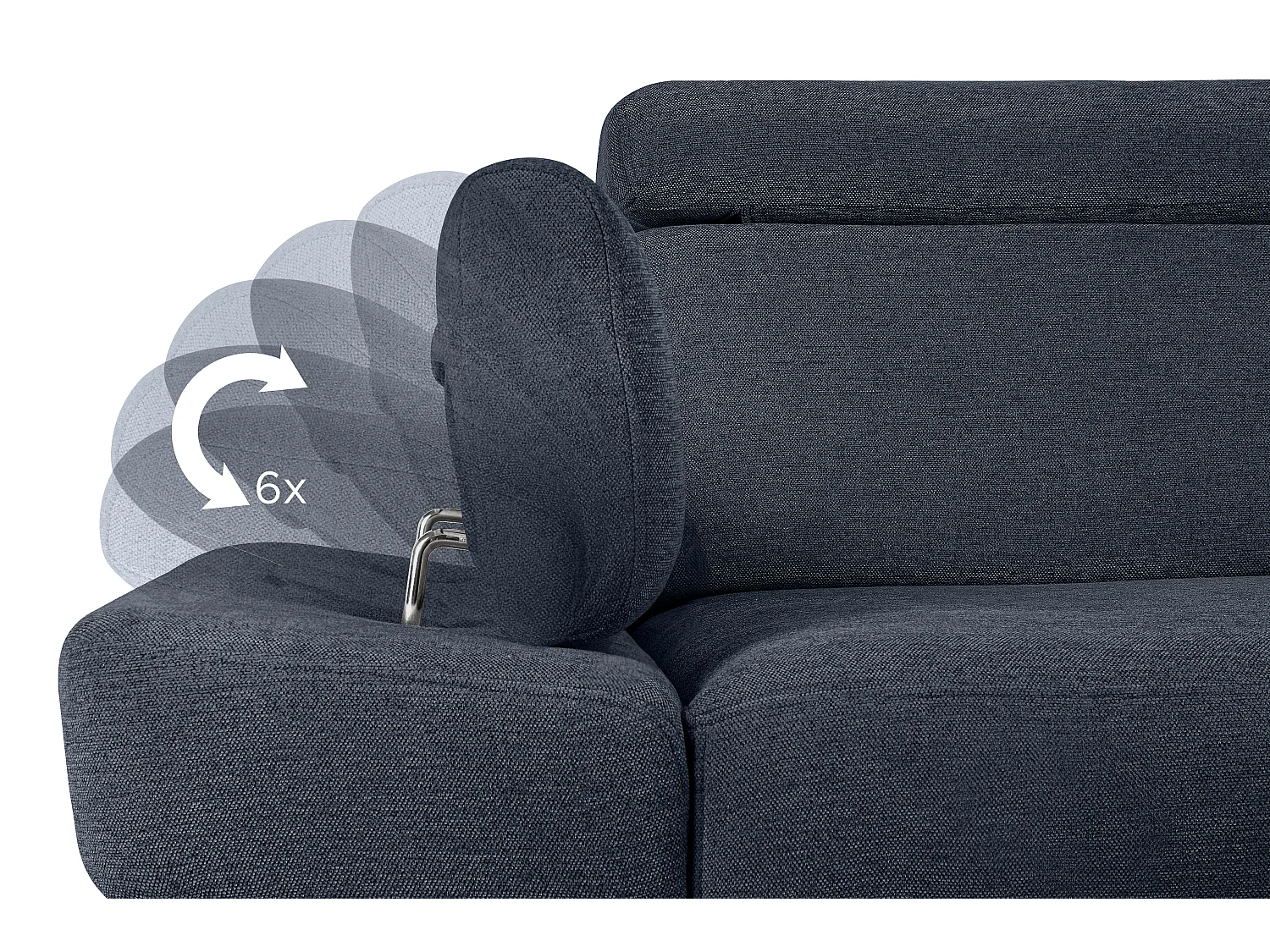 Ecksofa rechts mit Schlaffunktion - RATLO - Dunkelblau