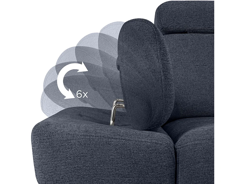 Ecksofa rechts mit Schlaffunktion - RATLO - Dunkelblau