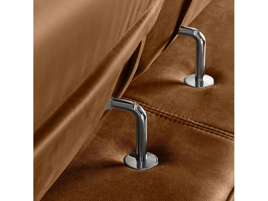 Ecksofa rechts mit Schlaffunktion - RATLO - Orangenrot