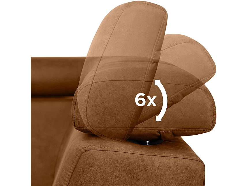 Ecksofa rechts mit Schlaffunktion - RATLO - Orangenrot