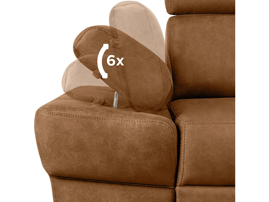 Ecksofa rechts mit Schlaffunktion - RATLO - Orangenrot