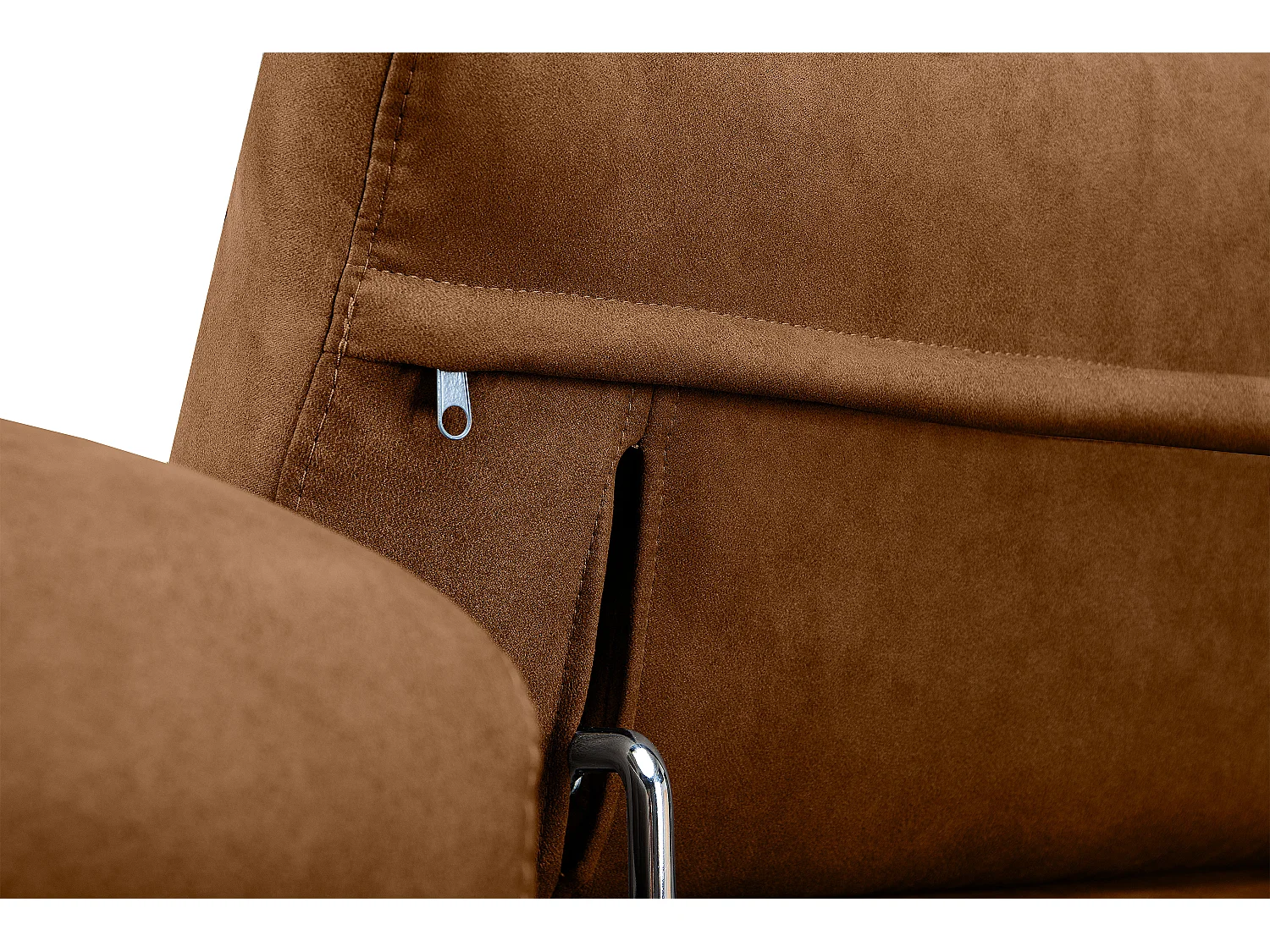 Ecksofa rechts mit Schlaffunktion - RATLO - Orangenrot