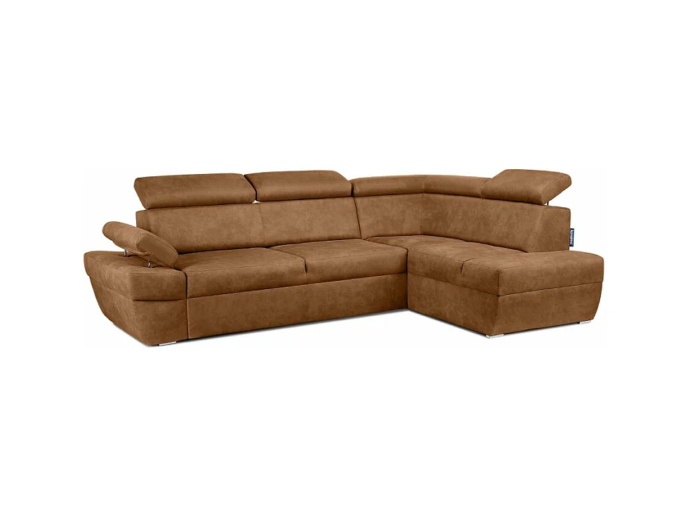 Canapé d'angle droit avec fonction de couchage - convertible - RATLO - Rouge orange