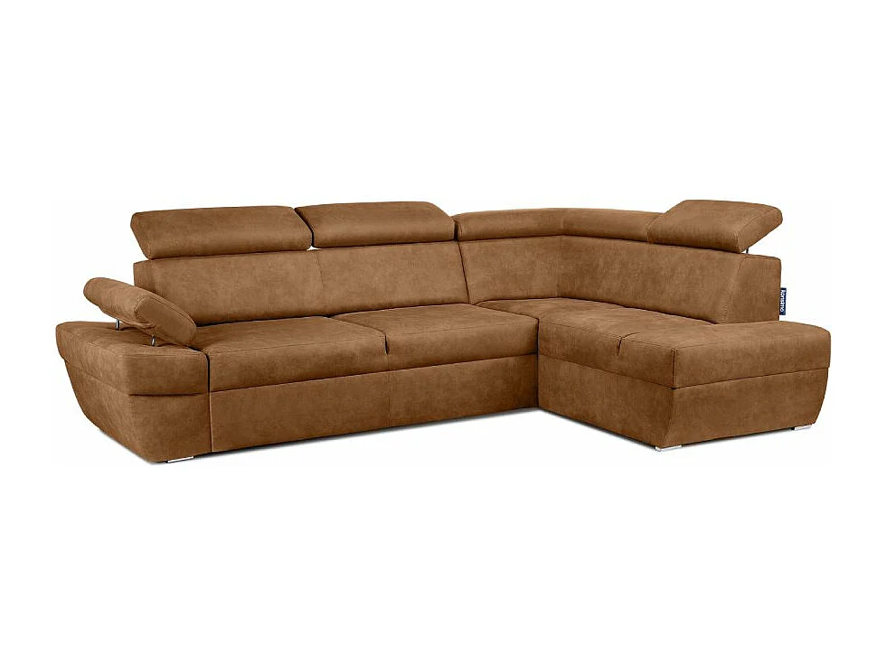 Ecksofa rechts mit Schlaffunktion - RATLO - Orangenrot