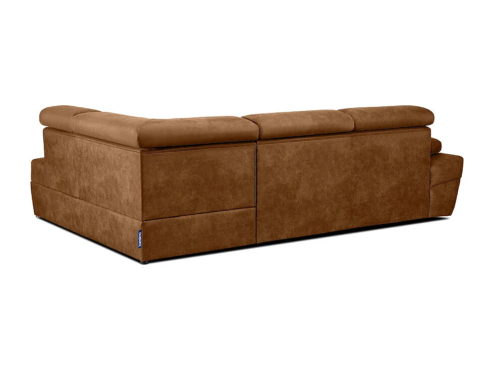 Ecksofa rechts mit Schlaffunktion - RATLO - Orangenrot