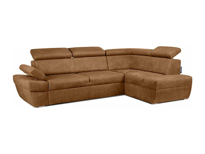 Canapé d'angle droit avec fonction de couchage - convertible - RATLO - Rouge orange