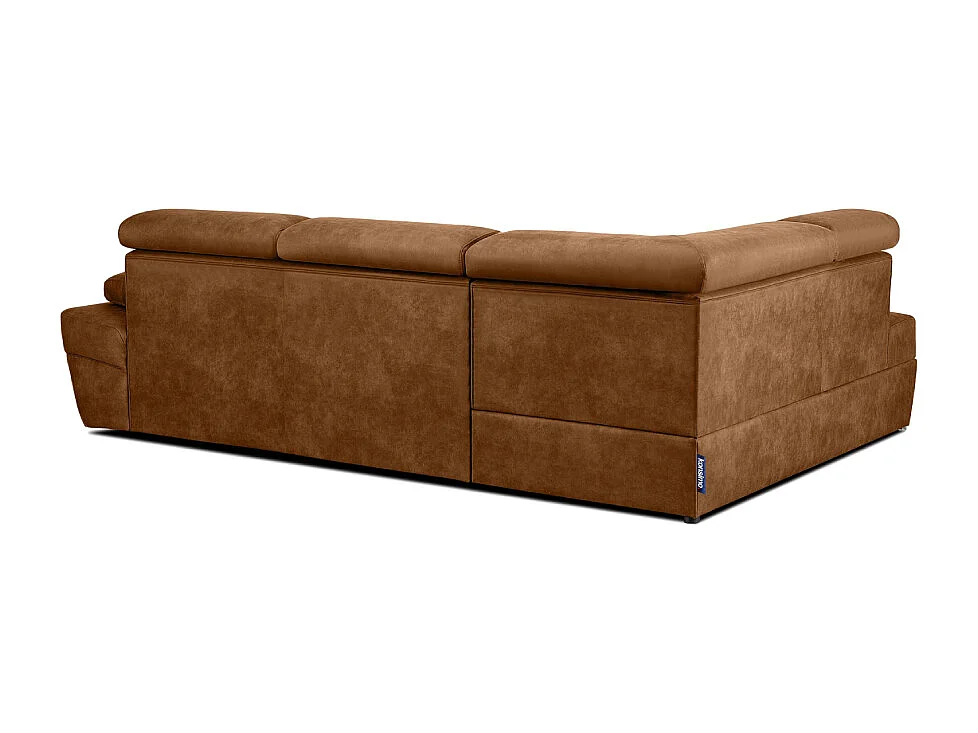 Ecksofa links mit Schlaffunktion - RATLO - Orangenrot