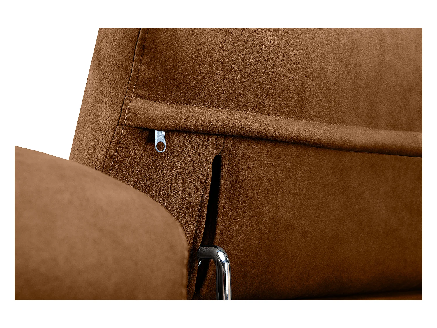 Ecksofa links mit Schlaffunktion - RATLO - Orangenrot