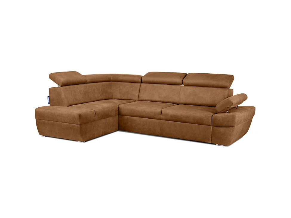 Canapé d'angle gauche avec fonction de couchage - convertible - RATLO - Rouge orange