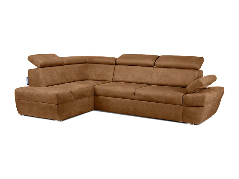 Canapé d'angle gauche avec fonction de couchage - convertible - RATLO - Rouge orange