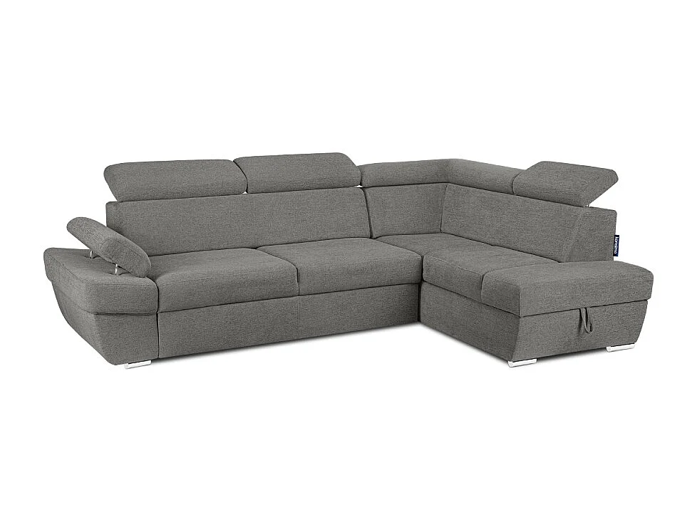 Canapé d'angle droit avec fonction de couchage - convertible - RATLO - Gris cendré
