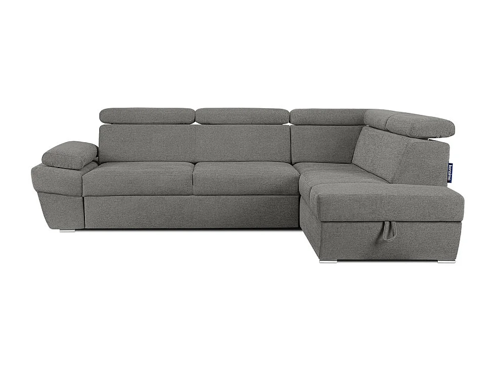 Canapé d'angle droit avec fonction de couchage - convertible - RATLO - Gris cendré