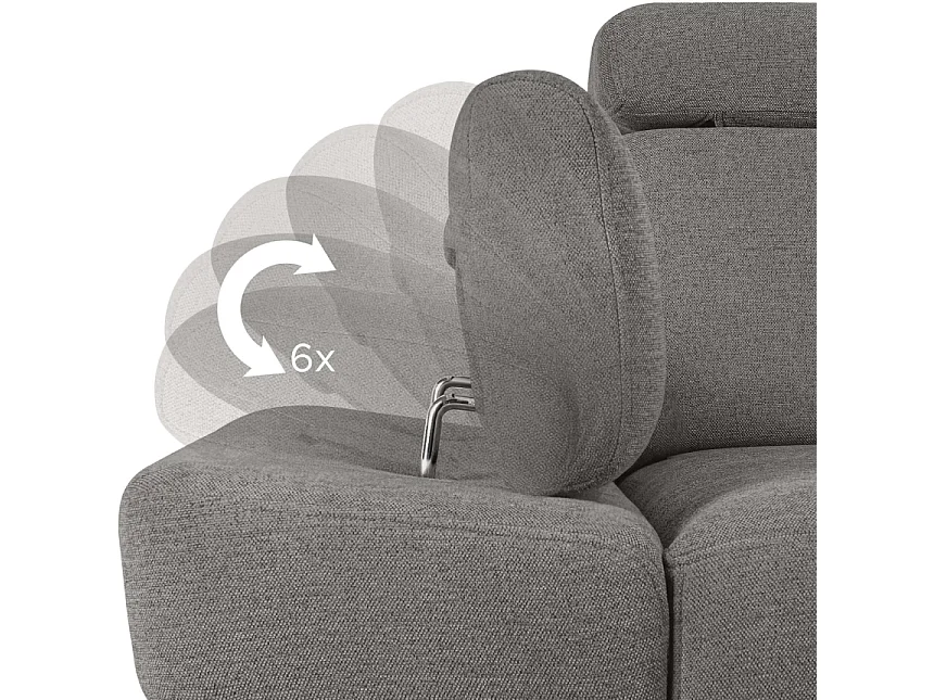 Canapé d'angle droit avec fonction de couchage - convertible - RATLO - Gris cendré
