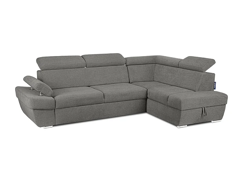 Canapé d'angle droit avec fonction de couchage - convertible - RATLO - Gris cendré