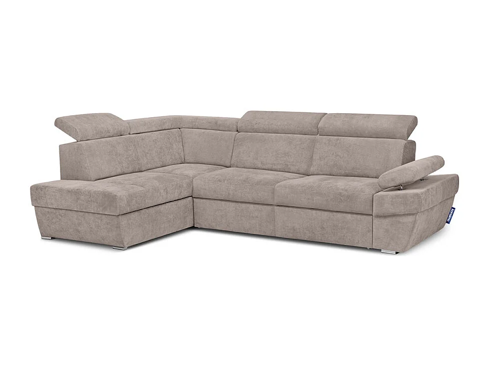 Canapé d'angle gauche avec fonction de couchage - convertible - RATLO - Beige