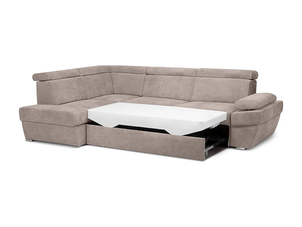 Canapé d'angle gauche avec fonction de couchage - convertible - RATLO - Beige
