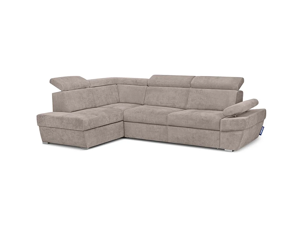 Ecksofa links mit Schlaffunktion  - RATLO - Beige