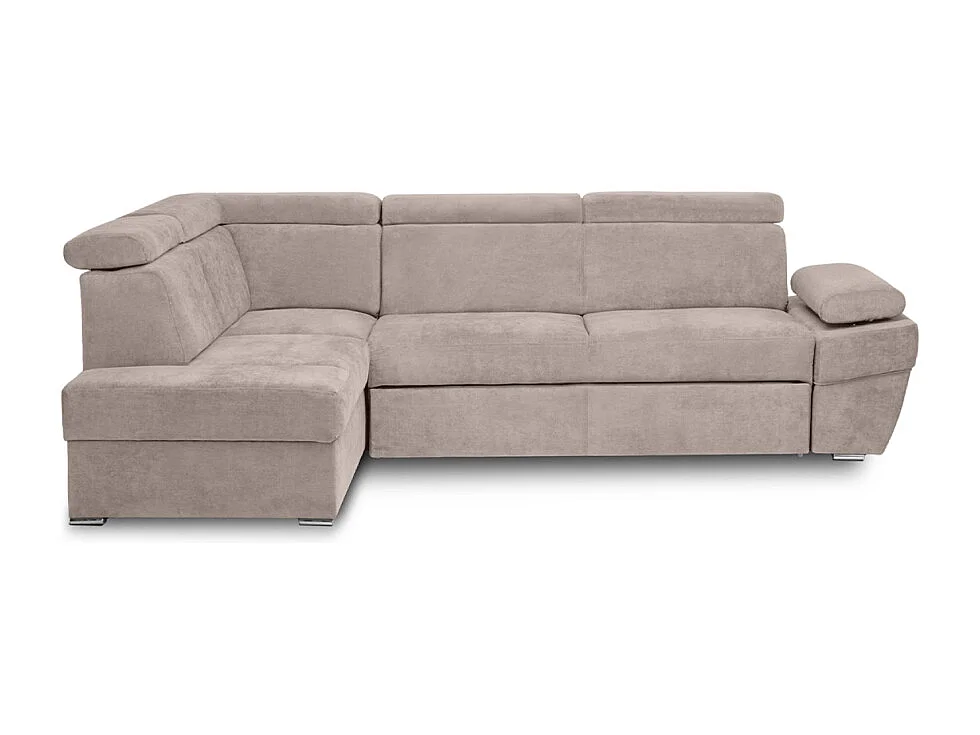 Canapé d'angle gauche avec fonction de couchage - convertible - RATLO - Beige