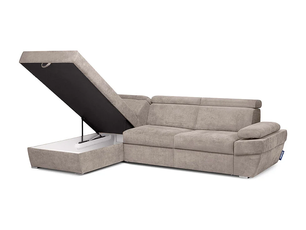 Canapé d'angle gauche avec fonction de couchage - convertible - RATLO - Beige