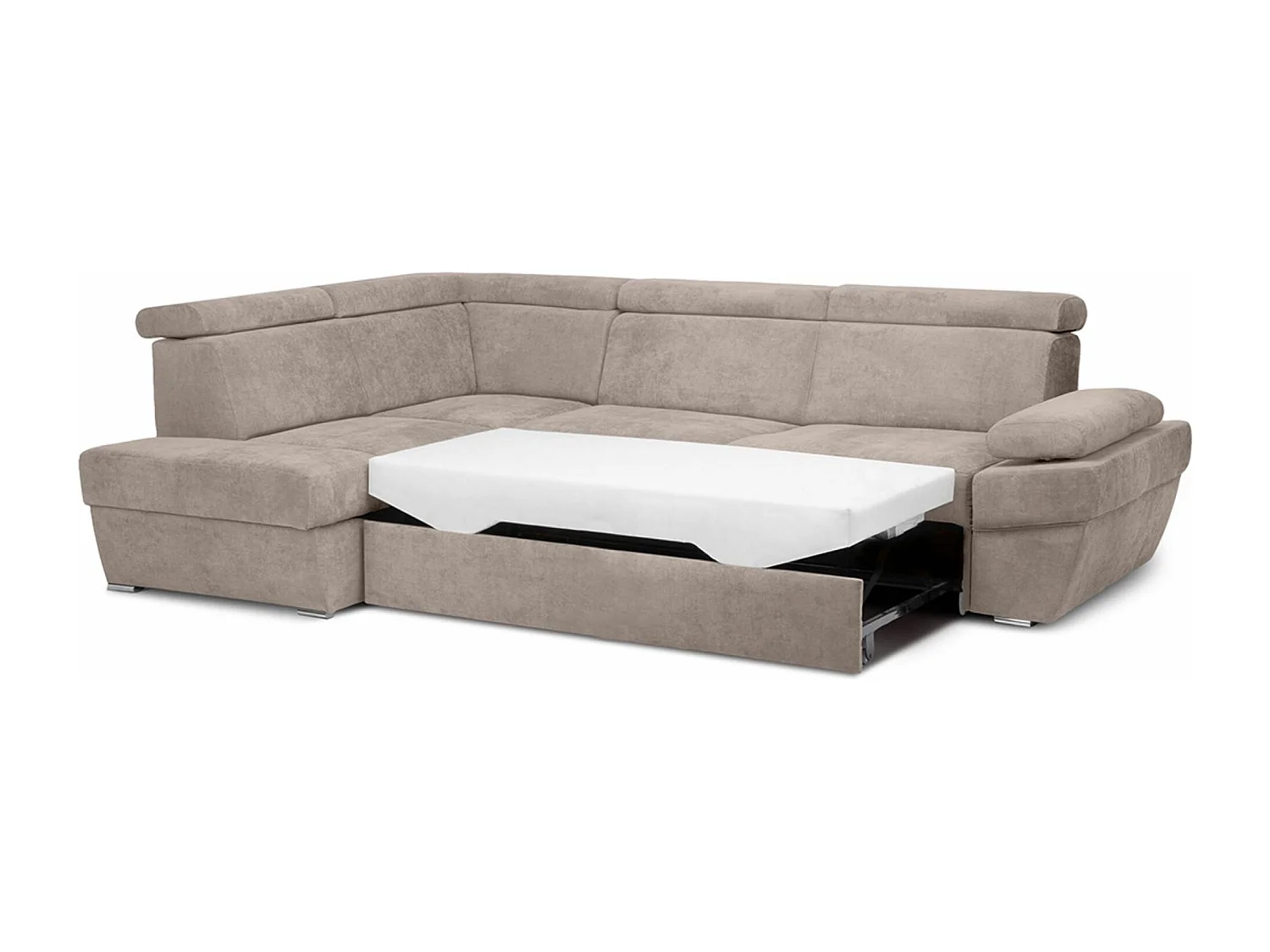 Canapé d'angle gauche avec fonction de couchage - convertible - RATLO - Beige