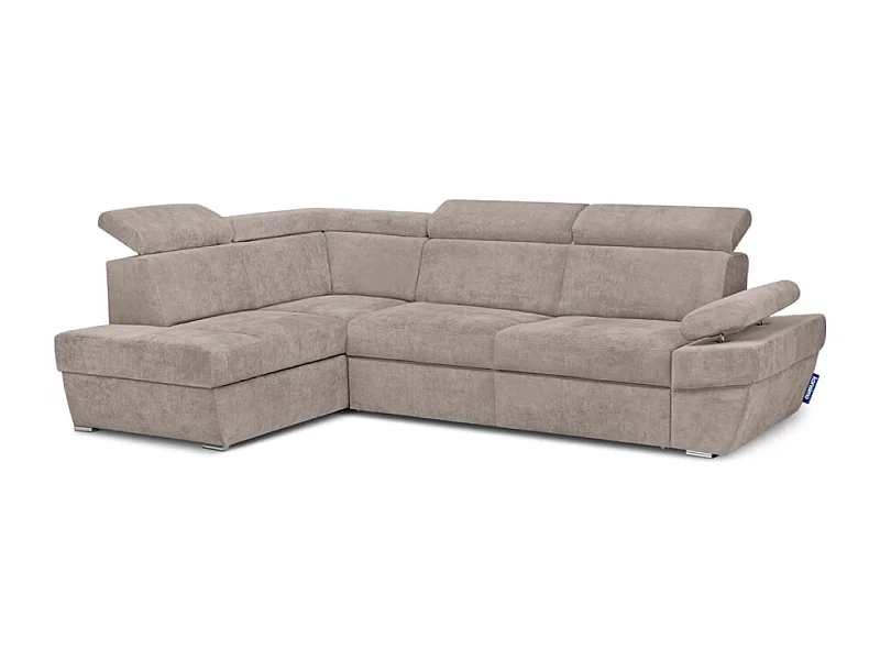 Canapé d'angle gauche avec fonction de couchage - convertible - RATLO - Beige