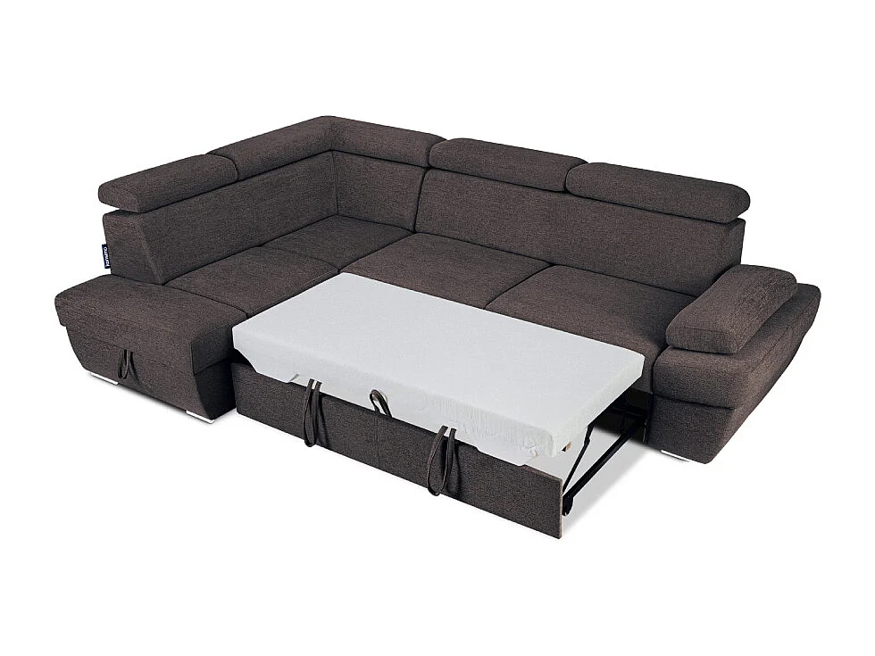 Ecksofa links mit Schlaffunktion - RATLO - Marineblau