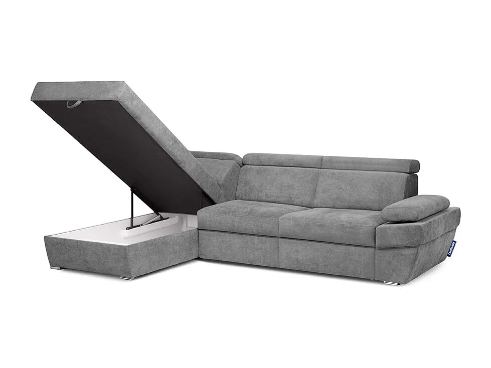 Ecksofa linksmit Schlaffunktion - RATLO - Schiefergrau