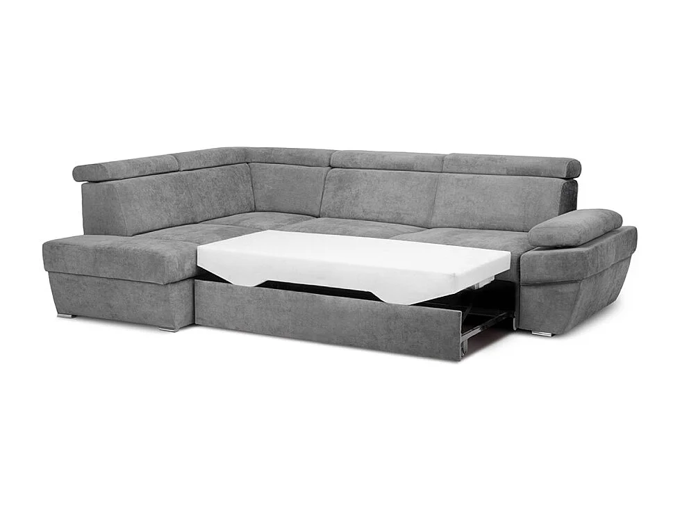 Ecksofa linksmit Schlaffunktion - RATLO - Schiefergrau