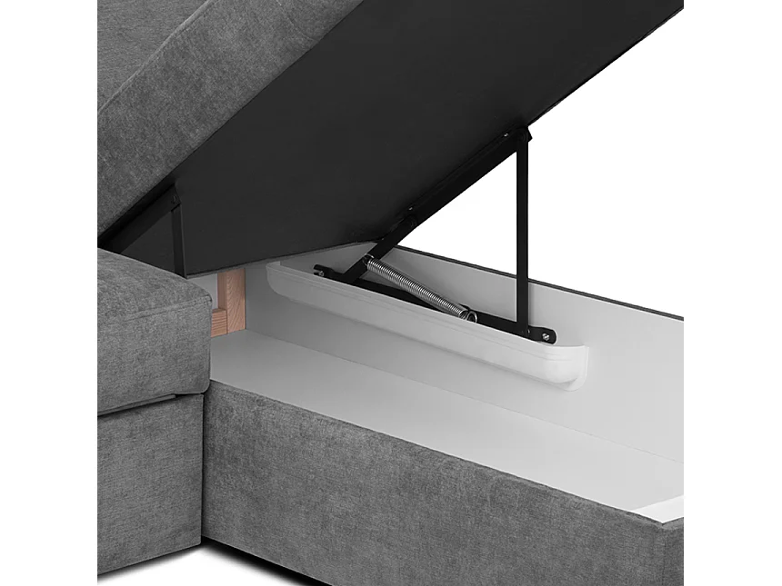 Ecksofa linksmit Schlaffunktion - RATLO - Schiefergrau