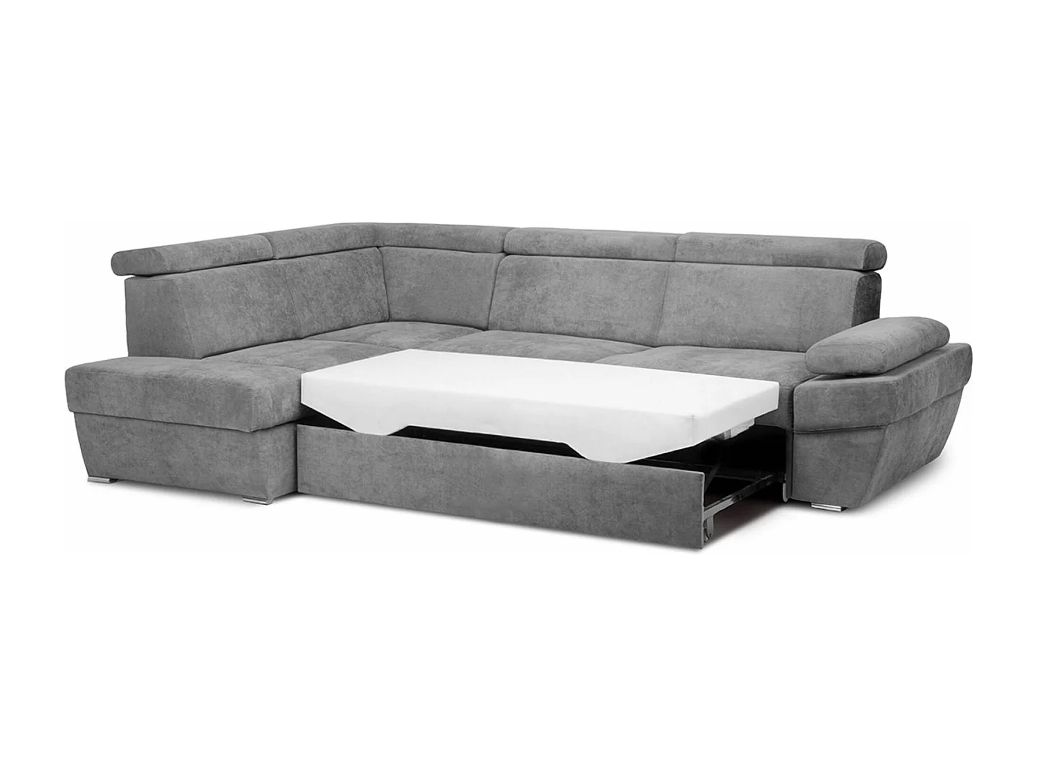 Ecksofa linksmit Schlaffunktion - RATLO - Schiefergrau