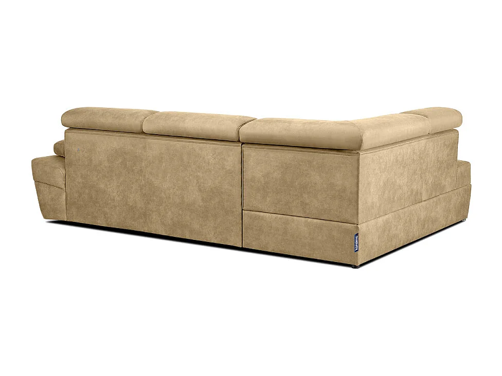 Ecksofa links mit Schlaffunktion - RATLO - Sandbraun