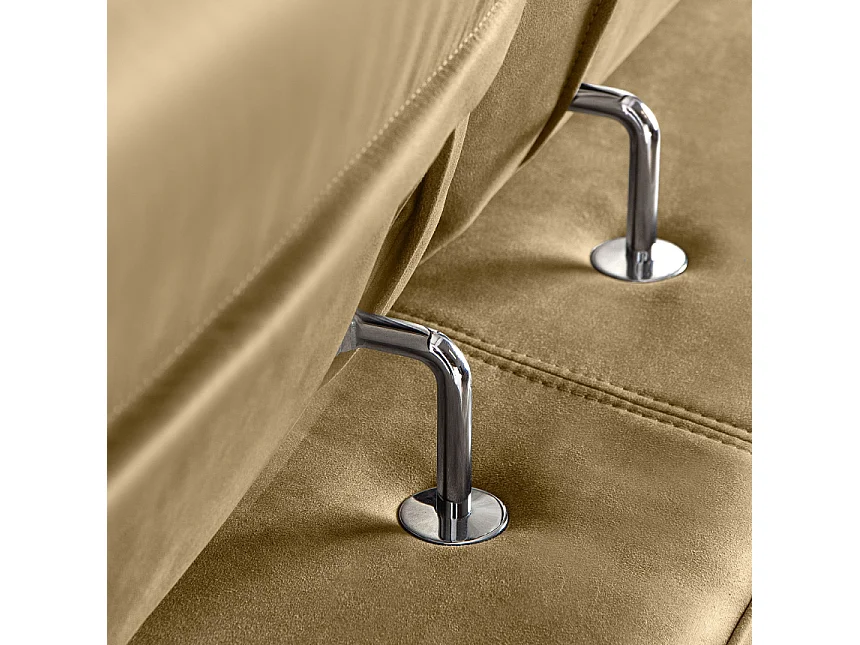 Ecksofa links mit Schlaffunktion - RATLO - Sandbraun