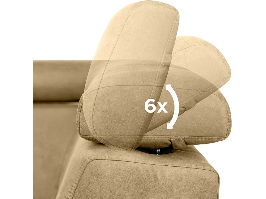 Ecksofa links mit Schlaffunktion - RATLO - Sandbraun