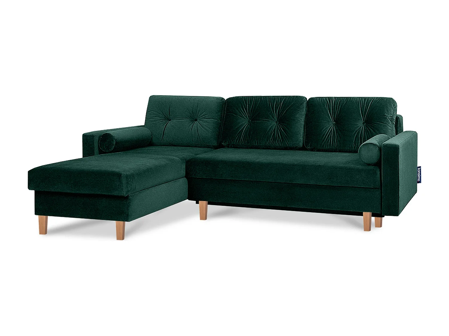 Universal-Ecksofa, umbaubar, mit Ottomane ERISO - 3-Sitzer - Dunkelgrün