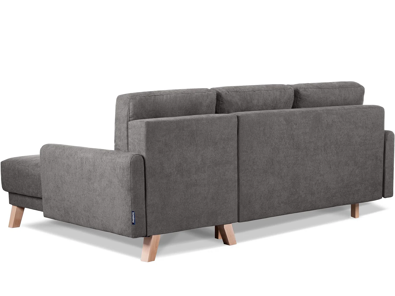 Ecksofa rechts mit ausziehbarer Schlaf- und Liegefläche - grau - VISNA