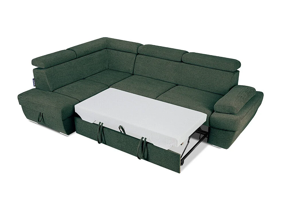 Ecksofa links mit Schlaffunktion - RATLO - Türkis