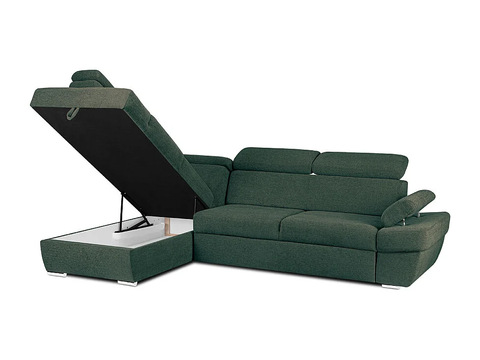 Ecksofa links mit Schlaffunktion - RATLO - Türkis