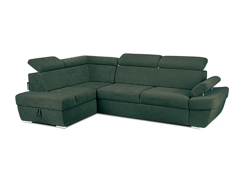 Canapé d'angle gauche avec fonction de couchage - convertible - RATLO - Turquoise