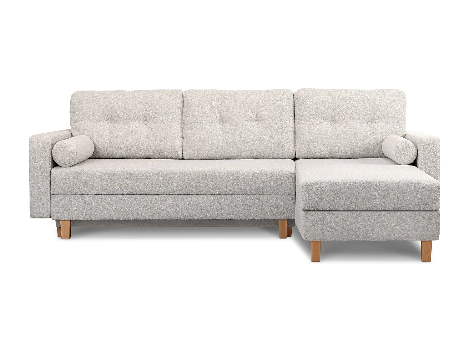 Universal-Ecksofa mit Ottomane ERISO - 3-Sitzer - Weiß